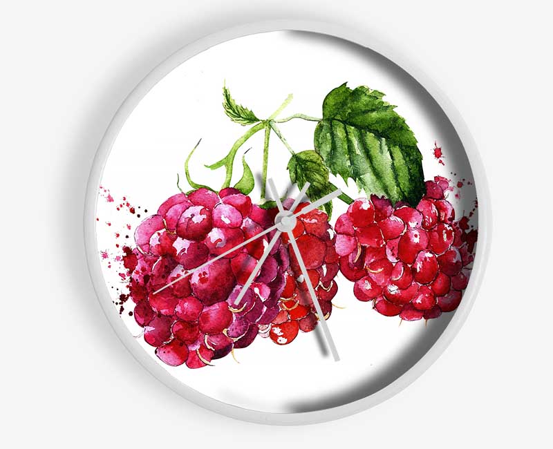 Raspberry Trio Clock - Wallart-Direct UK