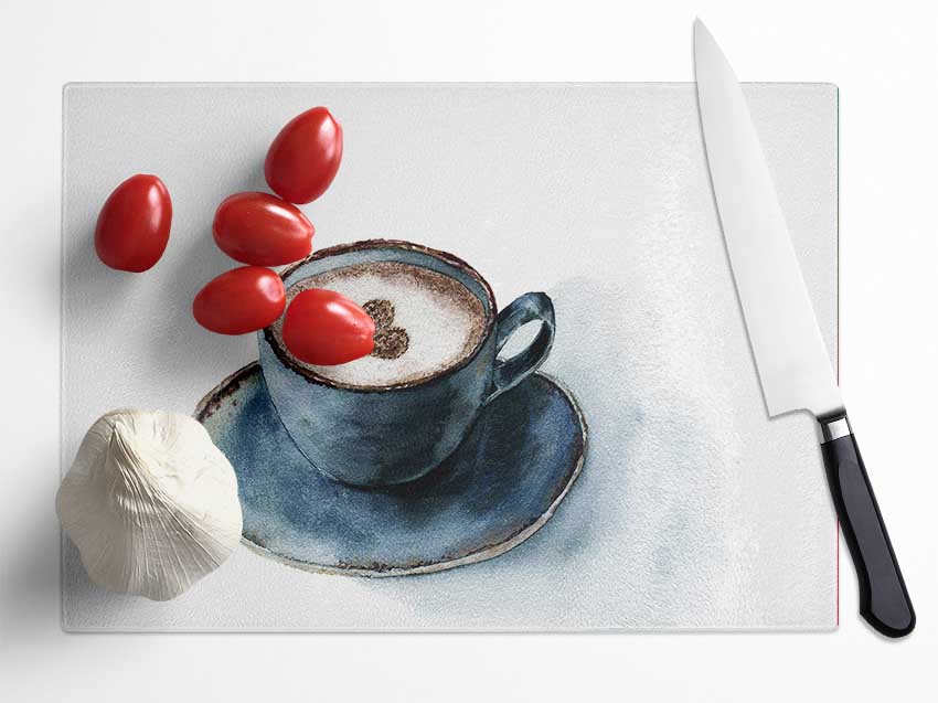 Coffee Love Glass Chopping Board