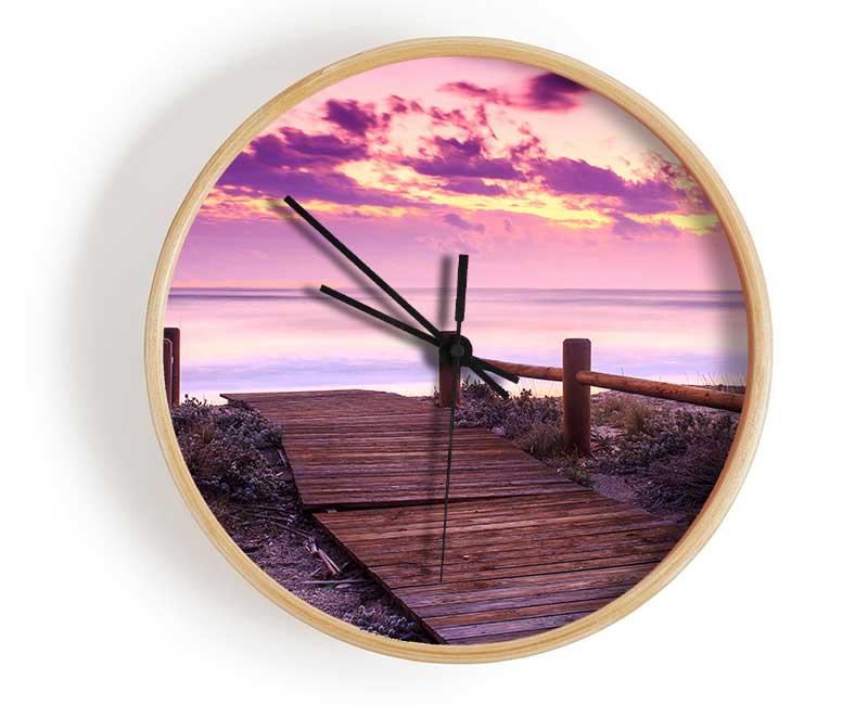 Purple Stillness Clock - Wallart-Direct UK