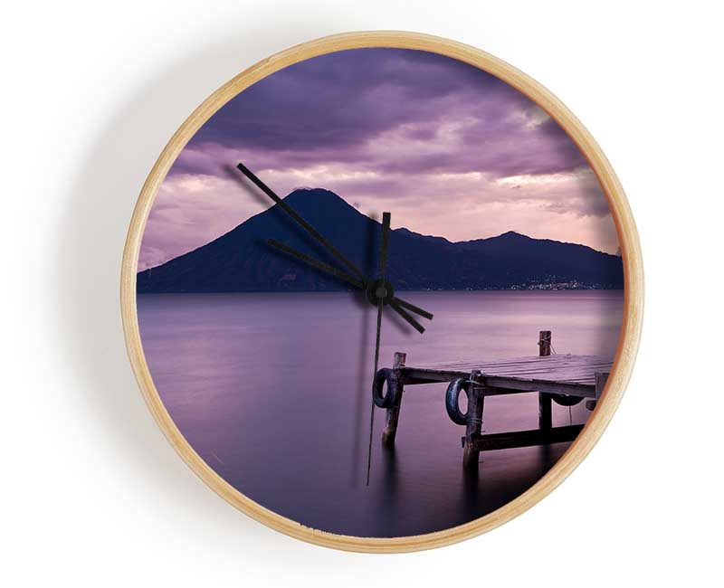 Purple Mountain Stillness Clock - Wallart-Direct UK