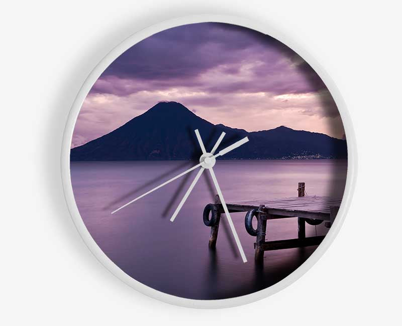 Purple Mountain Stillness Clock - Wallart-Direct UK