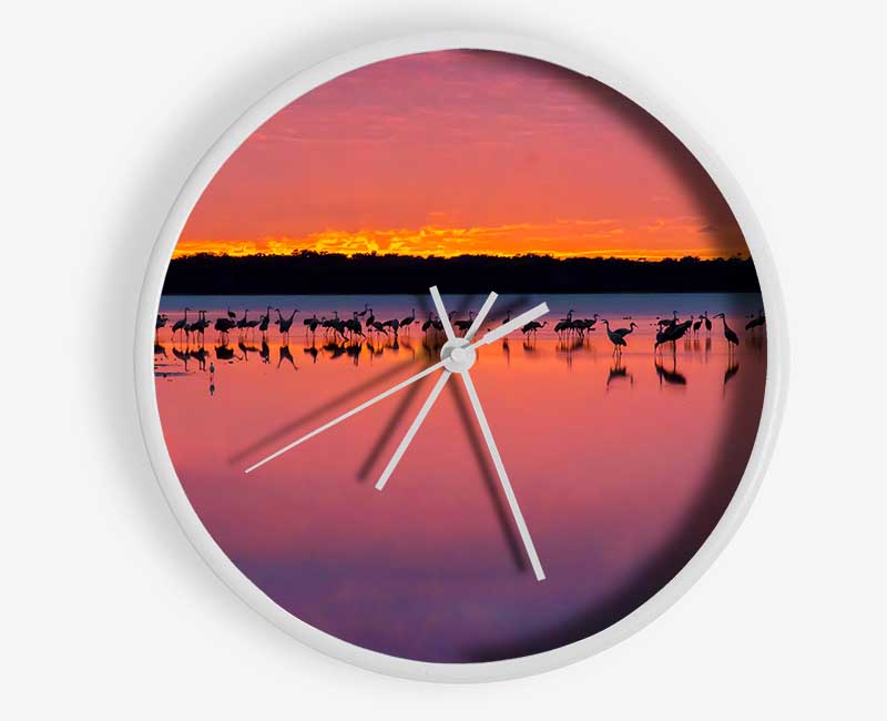 Pink Bird Paradise Clock - Wallart-Direct UK