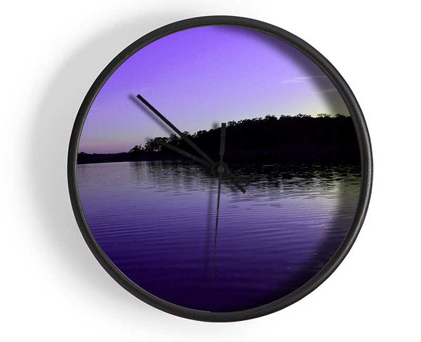 Purple Ripples Clock - Wallart-Direct UK