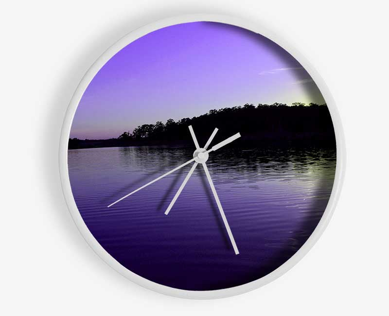 Purple Ripples Clock - Wallart-Direct UK