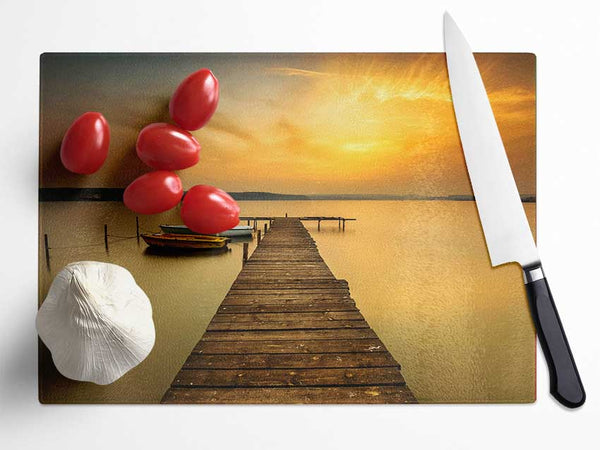 Golden Beauty Glass Chopping Board