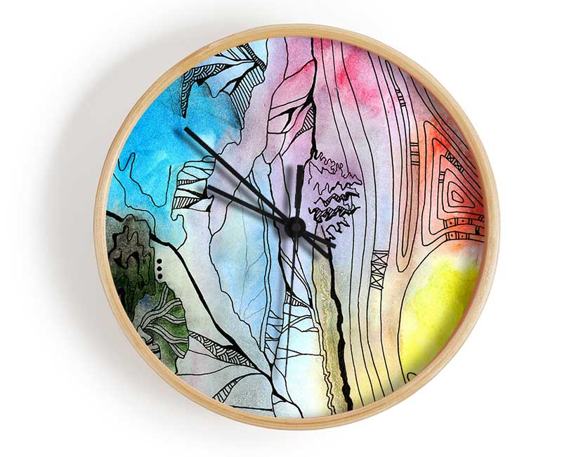 Abstract Sunset Tree Clock - Wallart-Direct UK