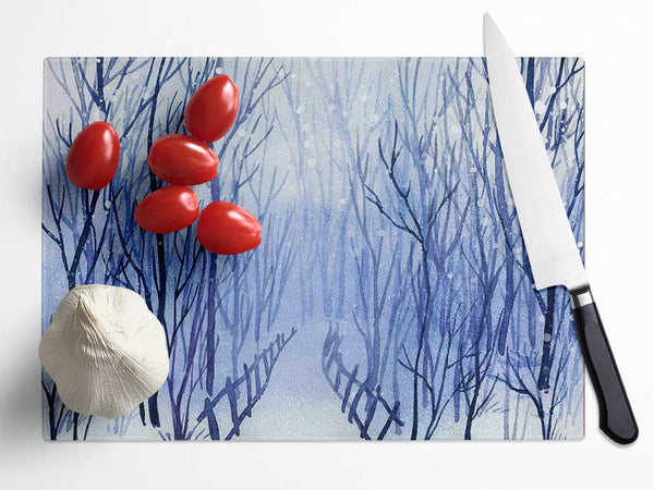 Winter Walk Sparkle Glass Chopping Board