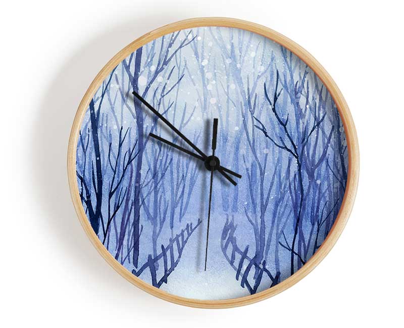 Winter Walk Sparkle Clock - Wallart-Direct UK