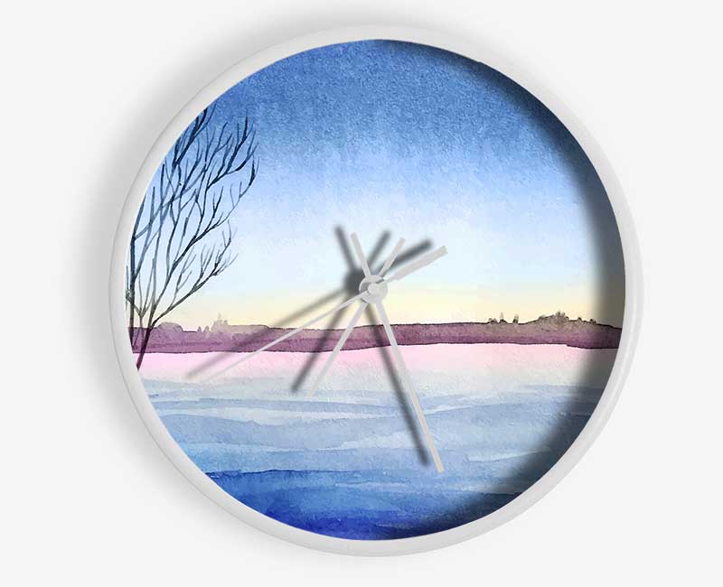 Winter lake Clock - Wallart-Direct UK