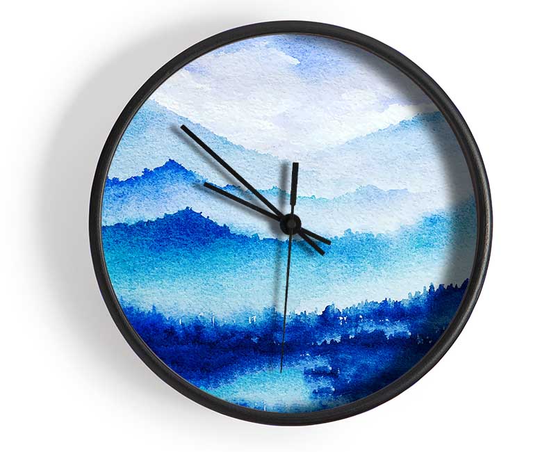 Ice Blue Winter Clock - Wallart-Direct UK