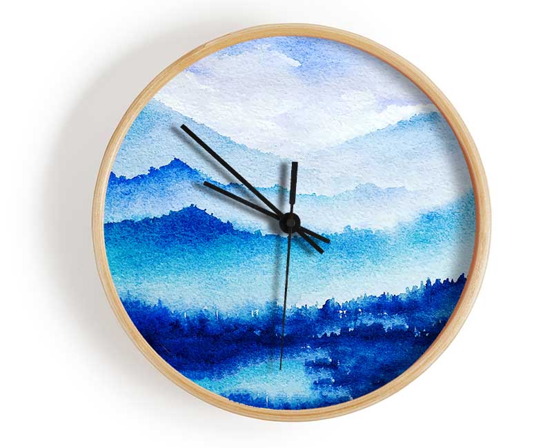 Ice Blue Winter Clock - Wallart-Direct UK