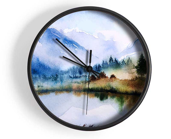 Mountain Winter Lake Clock - Wallart-Direct UK