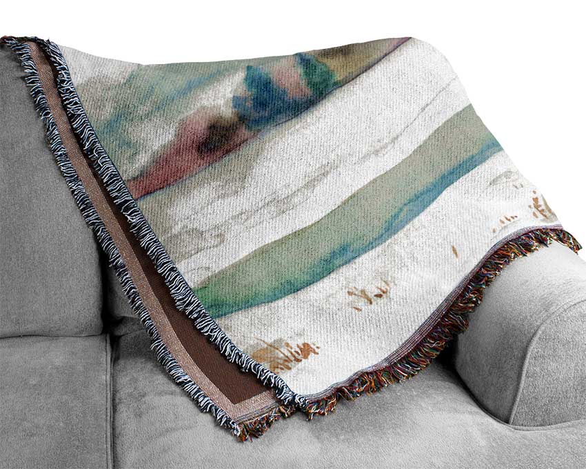 Silver Birch Winter Woven Blanket