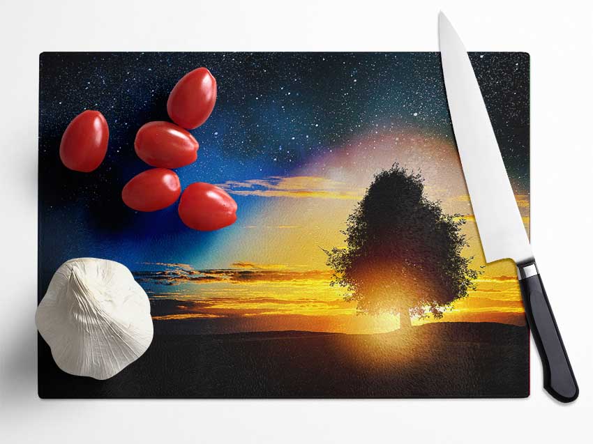 As The Stars Fall Glass Chopping Board