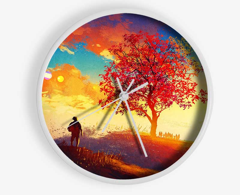 Autumn Tree Worship Clock - Wallart-Direct UK