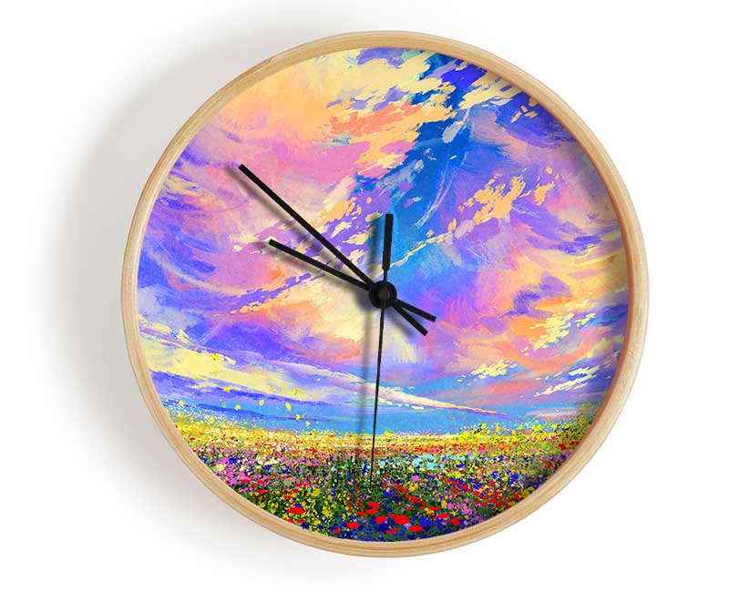 Rainbow Fields Clock - Wallart-Direct UK