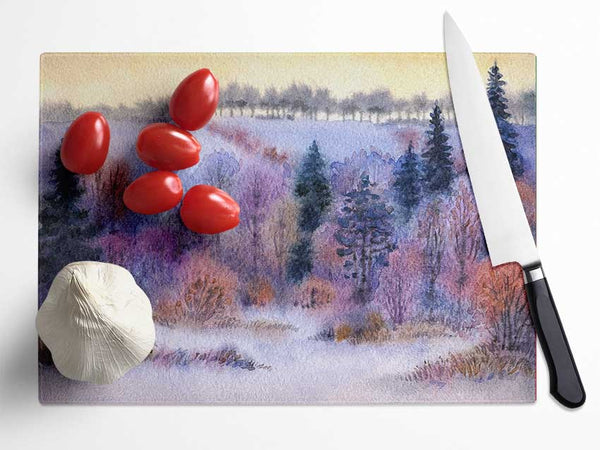 Winter Marvel Glass Chopping Board