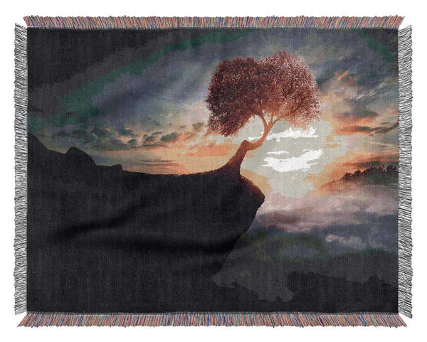 Pink Tree Cliff Top Woven Blanket