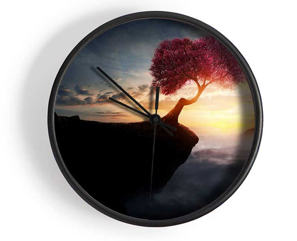 Pink Tree Cliff Top Clock - Wallart-Direct UK