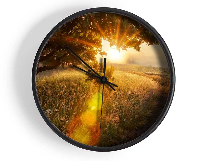 Sun Burst Tree Clock - Wallart-Direct UK