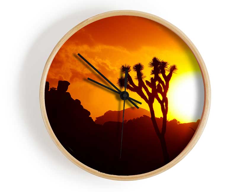 Sunset Desert Clock - Wallart-Direct UK