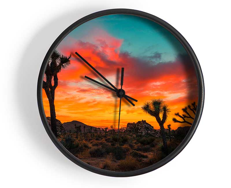 Sunset Desert Skies Clock - Wallart-Direct UK