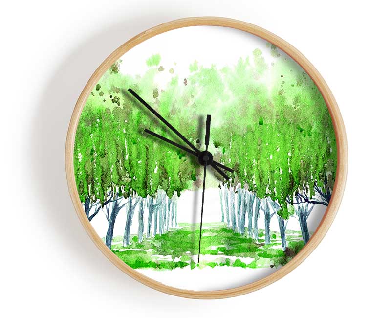 Green Tree Walk Clock - Wallart-Direct UK