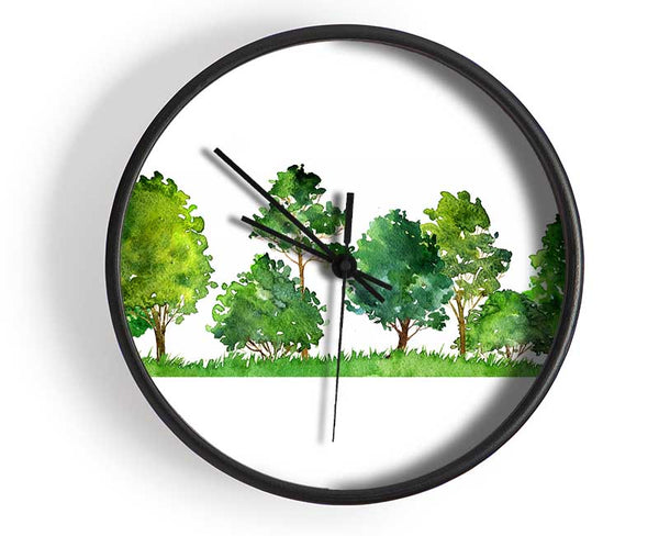 Green Tree Delight Clock - Wallart-Direct UK