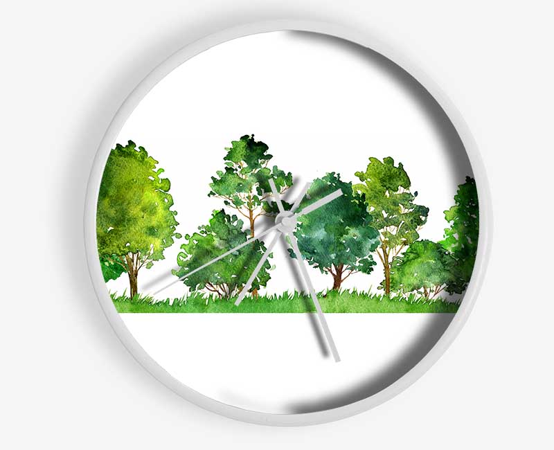 Green Tree Delight Clock - Wallart-Direct UK