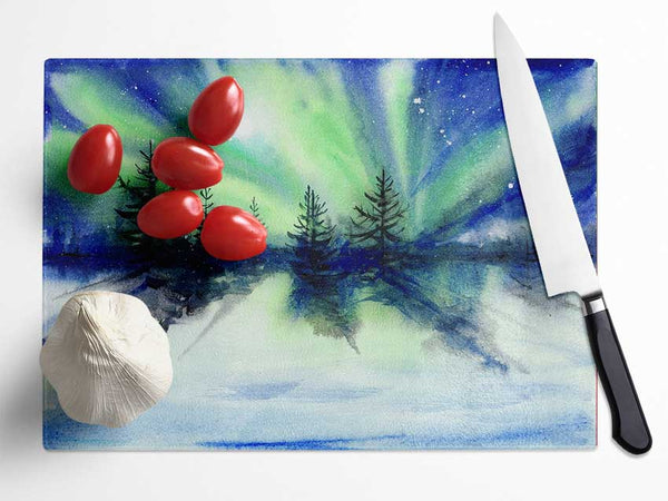 Northern Light Moon Burst Glass Chopping Board