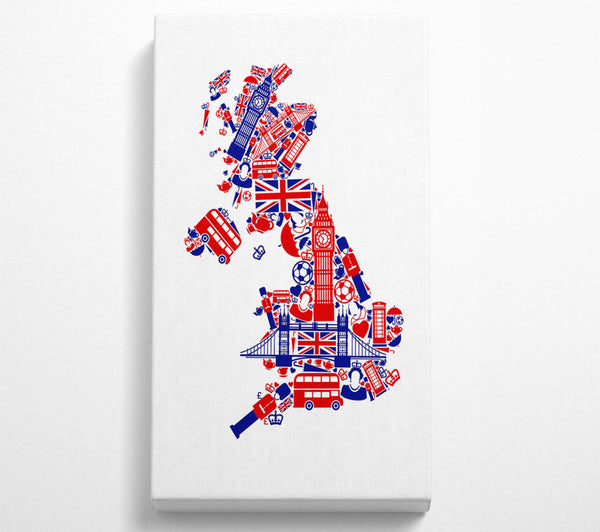 London Icons In The Shape Of The UK