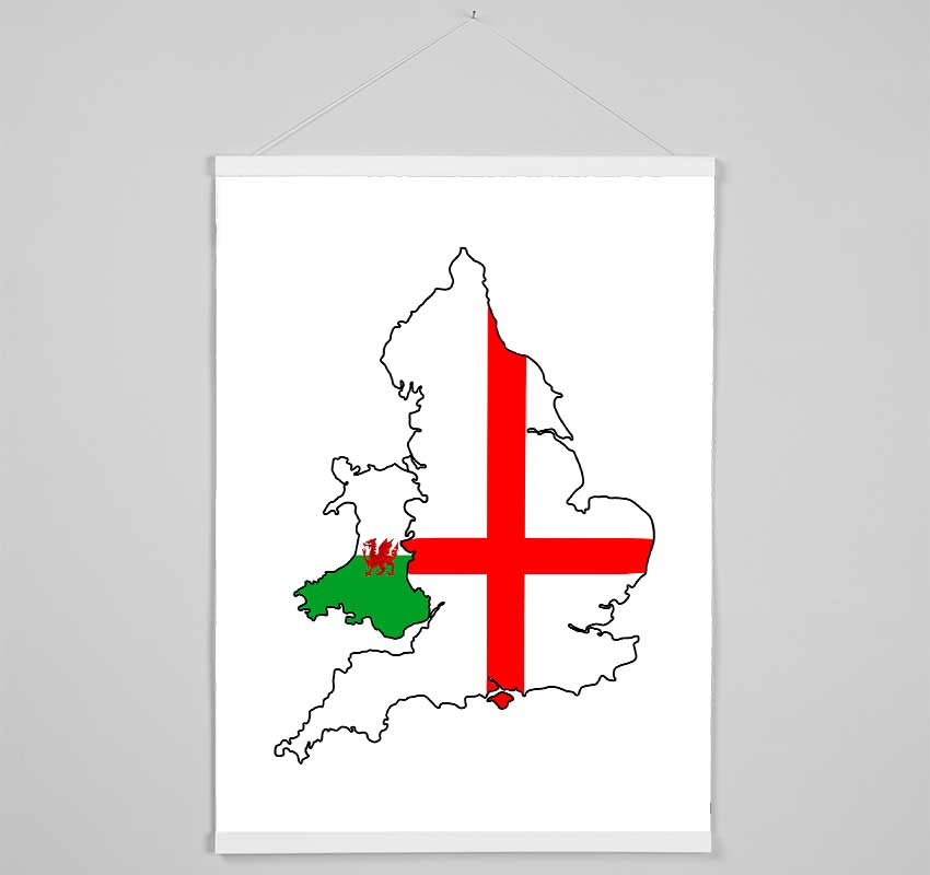 Wales And England Hanging Poster - Wallart-Direct UK