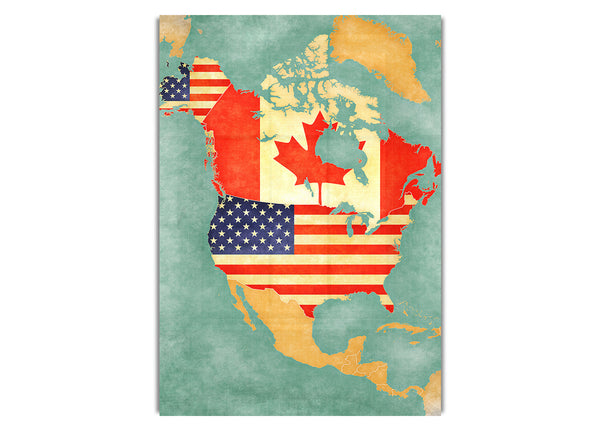 Canada And American Map