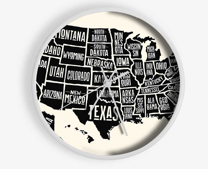 States Of America 5 Clock - Wallart-Direct UK