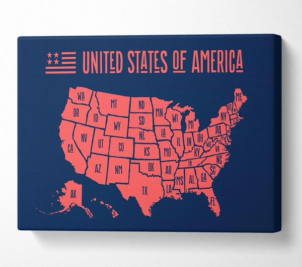 Picture of States Of America 1 Canvas Print Wall Art