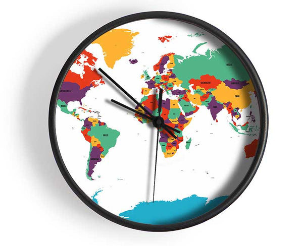 Map Of The World 11 Clock - Wallart-Direct UK