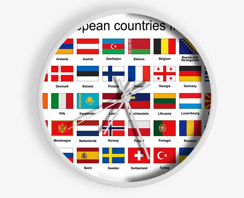 European Country Flags Clock - Wallart-Direct UK