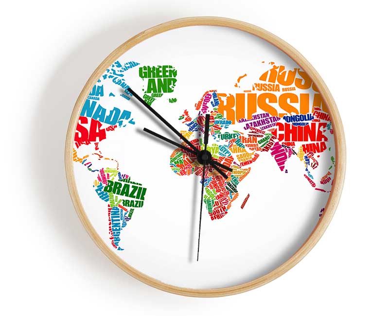 Map Of The World 5 Clock - Wallart-Direct UK