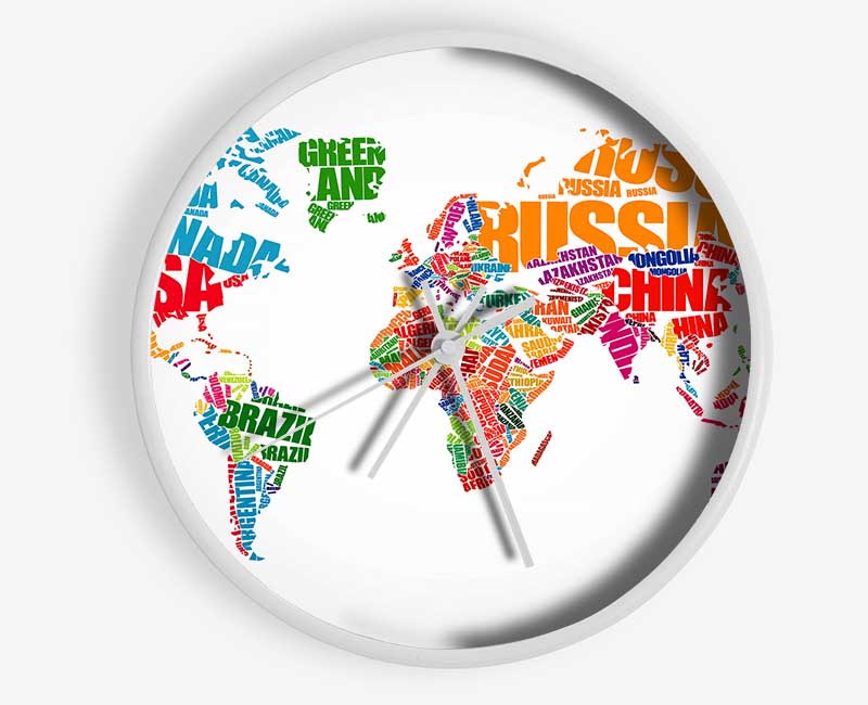 Map Of The World 5 Clock - Wallart-Direct UK