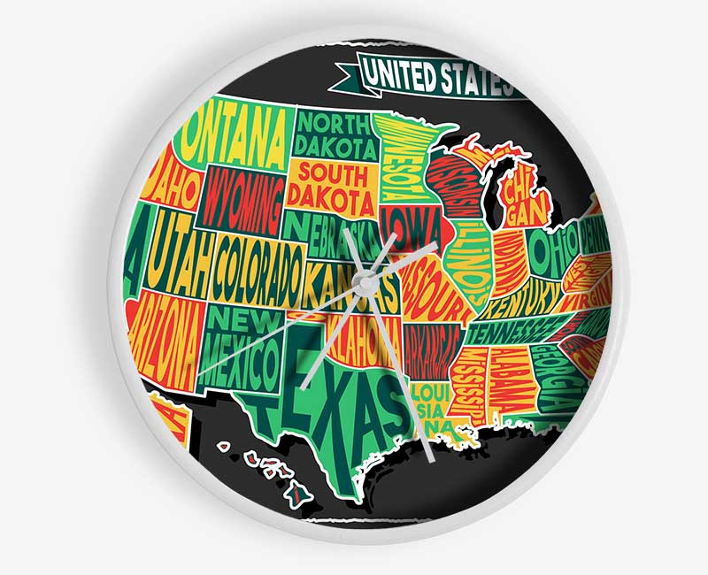 States Of America 3 Clock - Wallart-Direct UK