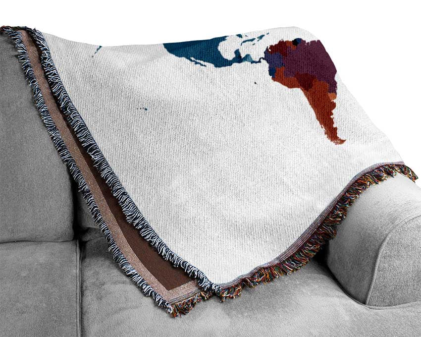 Map Of The World 3 Woven Blanket