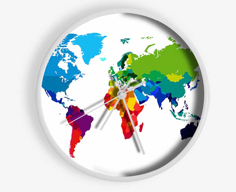 Map Of The World 3 Clock - Wallart-Direct UK