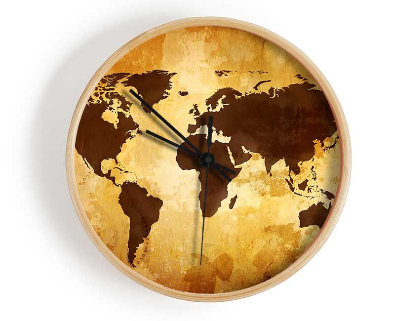 Map Of The World 12 Clock - Wallart-Direct UK