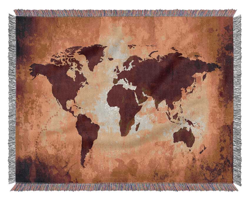 Map Of The World 12 Woven Blanket