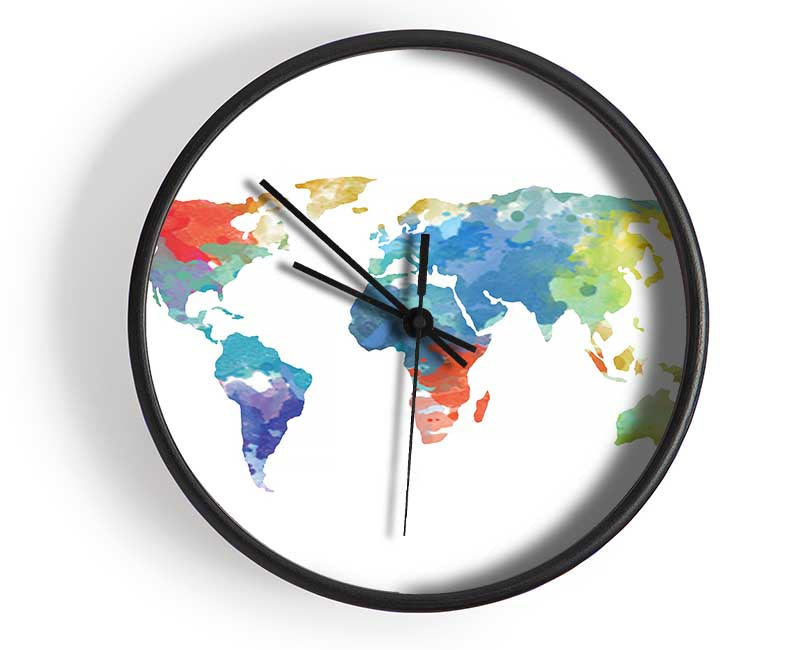 Map Of The World 10 Clock - Wallart-Direct UK