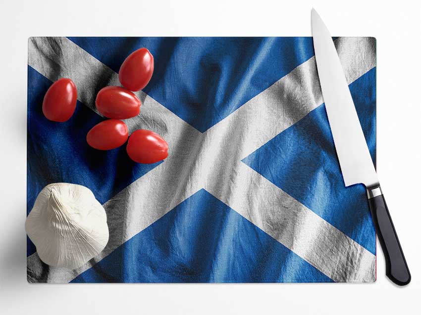 Scottish Flag 2 Glass Chopping Board