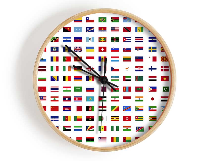 World Flags Clock - Wallart-Direct UK