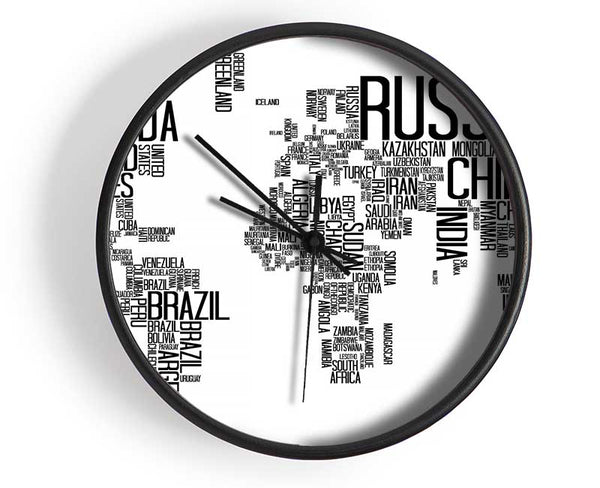 Map Of The World 7 Clock - Wallart-Direct UK