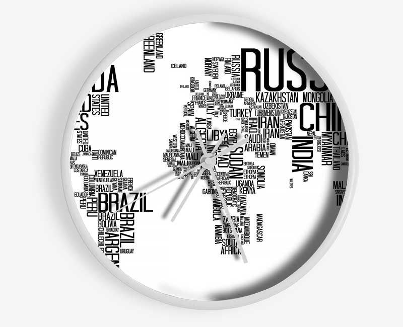 Map Of The World 7 Clock - Wallart-Direct UK