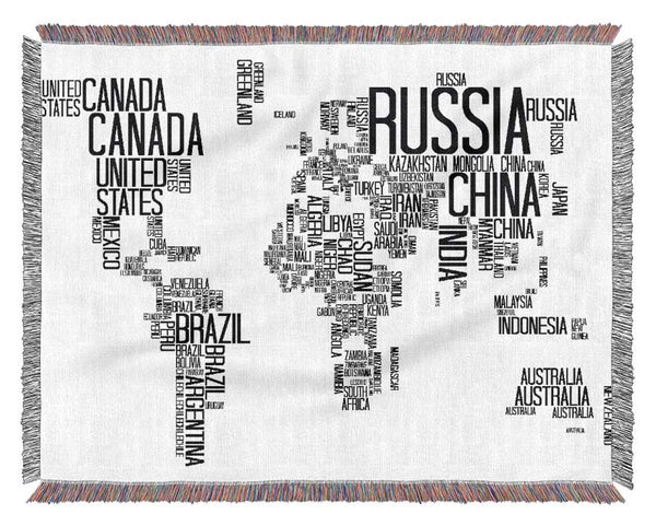 Map Of The World 7 Woven Blanket